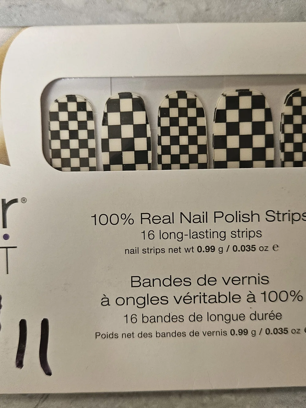 Color Street Black and White Checkerboard Nail Strips